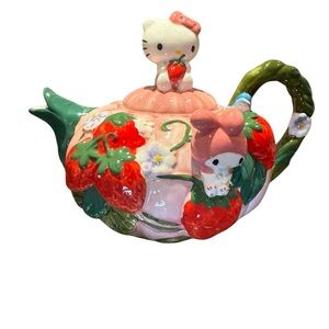Hello Kitty Ceramic Strawberry Teapot Collectible